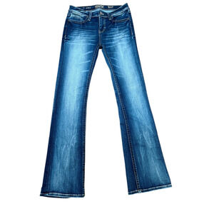 Buckle BKE Black Jeans Women's Size 28 x 34 Bootcut Fit No. 53 Blue Denim